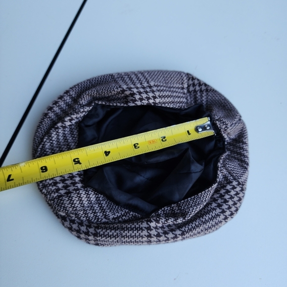 Kids Boys Newsboy Cap Tweed Flat Beret Cabbie Hat Brown Houndstooth 6-12 Mos - Picture 6 of 7